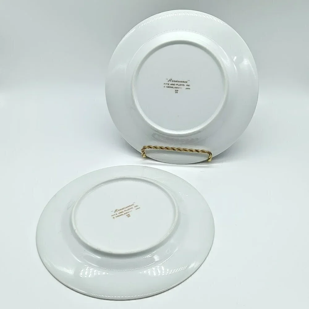 Fitz And Floyd Renaissance Cerulean Blue Salad Plates (2)
